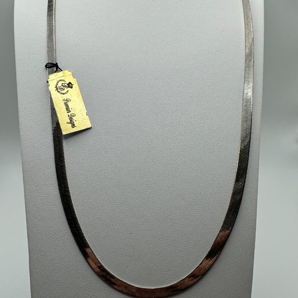 Premier Designs herringbone silver-tone necklace 30”.  With original tag. - Picture 5 of 13
